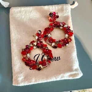 Red jewel J. Crew earrings